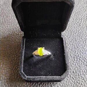 Natural Gemstone Stainless Steel Ring Handmade Jewelry Size 7